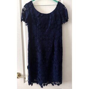 Lilly Pulitzer Navy Crochet Floral Lace Dress Size 10
